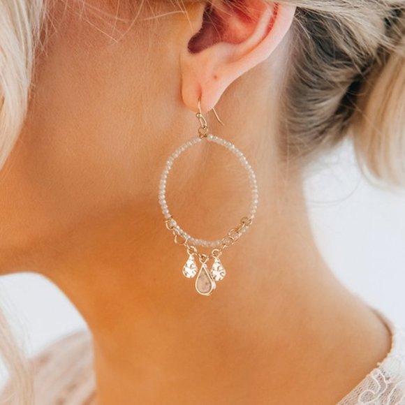 The House Of Gentry Jewelry - Ivory Beaded Hoop